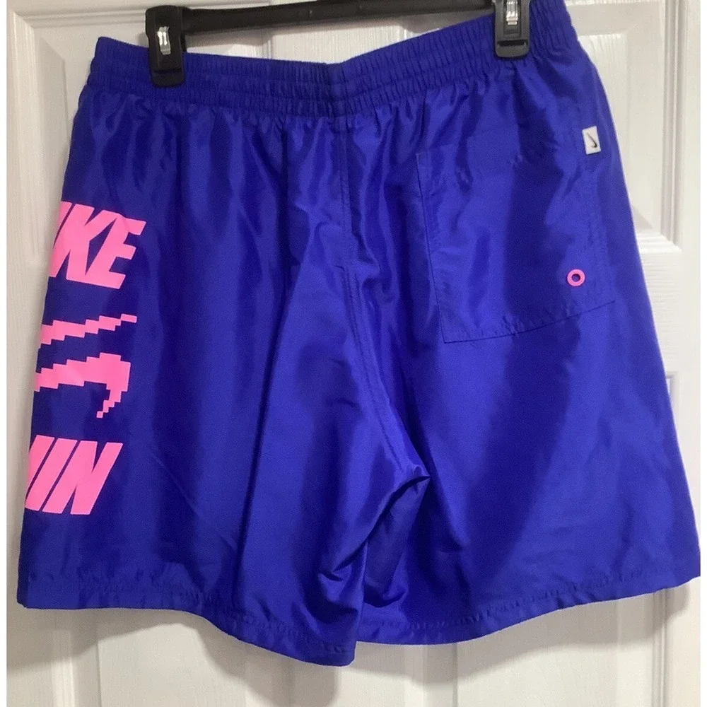 Nike Swim Trunks Men Large Blue Pink 7